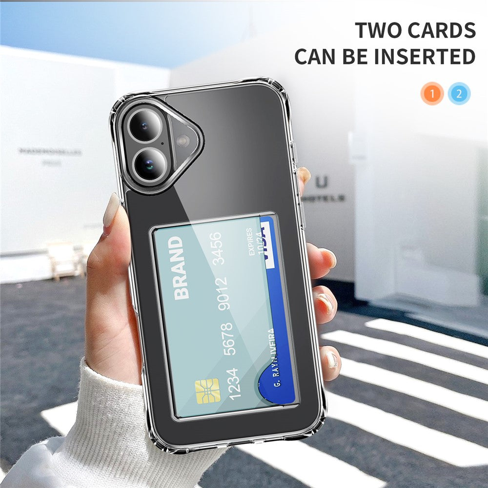 Til iPhone 16 Plus TPU-cover Stødsikkert telefoncover med kortholder