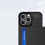 Til iPhone 16 Pro Cover med Skydbar Kortlomme PC+TPU Telefonbagside