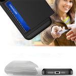 Til iPhone 16 Pro Cover med Skydbar Kortlomme PC+TPU Telefonbagside