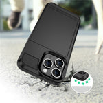 Til iPhone 16 Pro Cover med Skydbar Kortlomme PC+TPU Telefonbagside