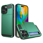 Til iPhone 16 Pro Cover med Skydbar Kortlomme PC+TPU Telefonbagside