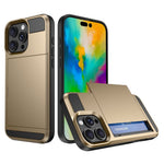 For iPhone 16 Pro Max Case with Sliding Card Holder PC+TPU Phone Back Cover