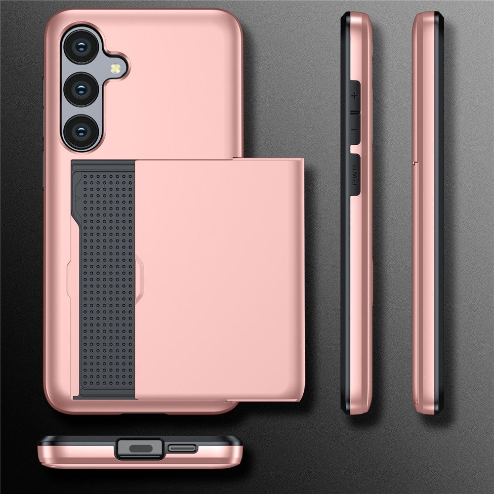 For Samsung Galaxy S24 FE Case with Card Holder TPU + PC Phone Back Cover