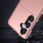 For Samsung Galaxy S24 FE Case with Card Holder TPU + PC Phone Back Cover