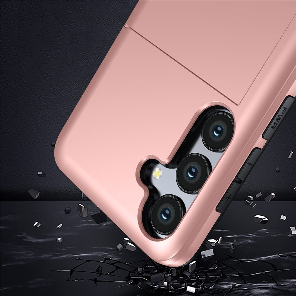 For Samsung Galaxy S24 FE Case with Card Holder TPU + PC Phone Back Cover