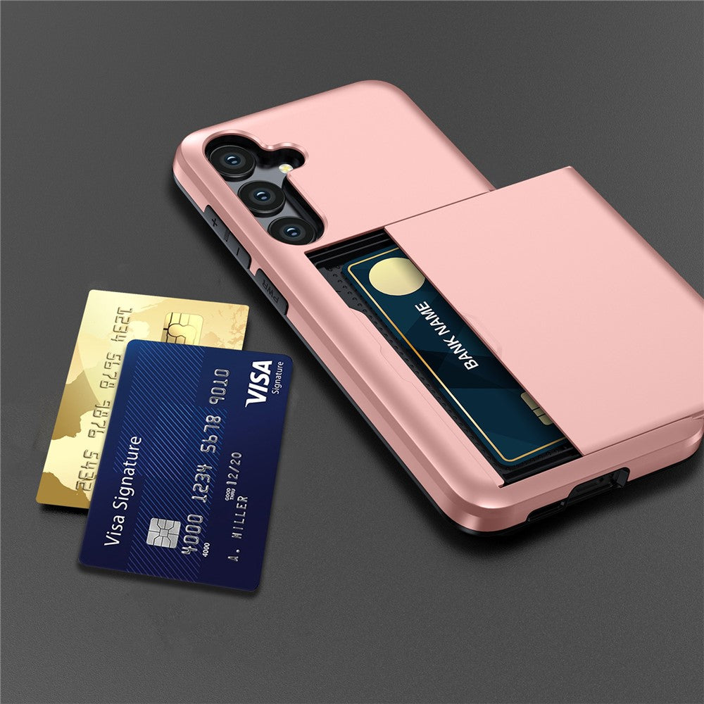 For Samsung Galaxy S24 FE Case with Card Holder TPU + PC Phone Back Cover