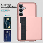 For Samsung Galaxy S24 FE Case with Card Holder TPU + PC Phone Back Cover