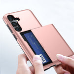 For Samsung Galaxy S24 FE Case with Card Holder TPU + PC Phone Back Cover
