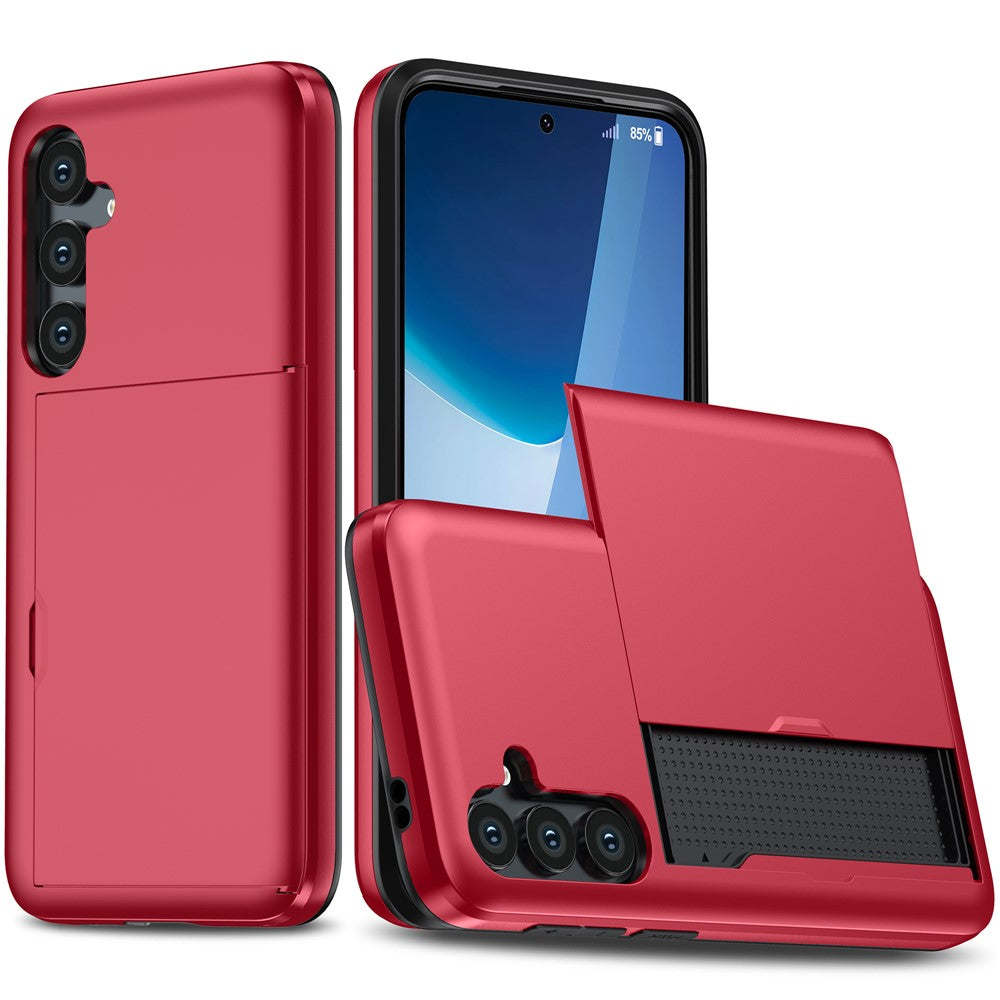 For Samsung Galaxy S24 FE Case with Card Holder TPU + PC Phone Back Cover