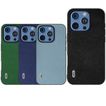 ABEEL For iPhone 16 Pro Max Case Litchi Texture Genuine Cow Leather+PC Phone Cover
