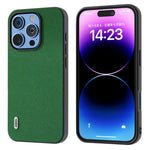 ABEEL For iPhone 16 Pro Max Case Litchi Texture Genuine Cow Leather+PC Phone Cover