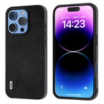 ABEEL For iPhone 16 Pro Max Case Litchi Texture Genuine Cow Leather+PC Phone Cover