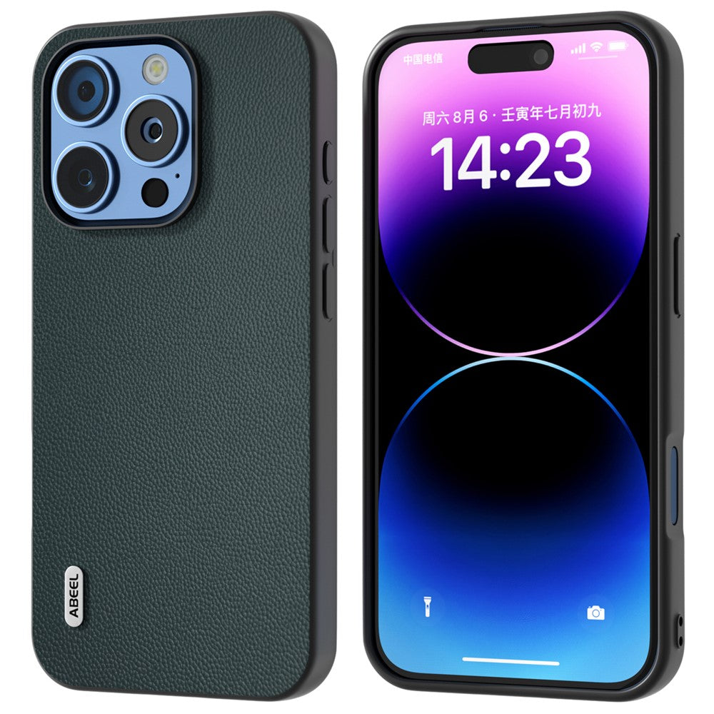 ABEEL Til iPhone 16 Pro Max Cover Anti-Dråbe Ægte Koskind PC Telefoncover