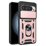 Til Google Pixel 9 Pro / Pixel 9 cover med skydelåg til kamera, PC+TPU Kickstand telefoncover