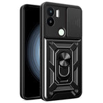 For Xiaomi Redmi A1+ 4G Case with Slide Camera Lid PC+TPU Kickstand Phone Cover
