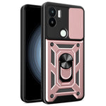 For Xiaomi Redmi A1+ 4G Case with Slide Camera Lid PC+TPU Kickstand Phone Cover