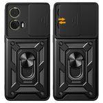 For Motorola Moto S50 Neo 5G / G85 5G Case with Slide Camera Lid PC+TPU Kickstand Phone Cover