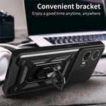 For Motorola Moto S50 Neo 5G / G85 5G Case with Slide Camera Lid PC+TPU Kickstand Phone Cover