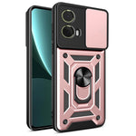 For Motorola Moto S50 Neo 5G / G85 5G Case with Slide Camera Lid PC+TPU Kickstand Phone Cover