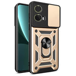 For Motorola Moto S50 Neo 5G / G85 5G Case with Slide Camera Lid PC+TPU Kickstand Phone Cover