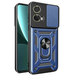 For Motorola Moto S50 Neo 5G / G85 5G Case with Slide Camera Lid PC+TPU Kickstand Phone Cover
