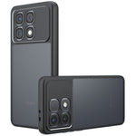 For Xiaomi Redmi K70 Ultra Case Skin-Touch TPU + PC Matte Phone Back Cover, Transparent Black