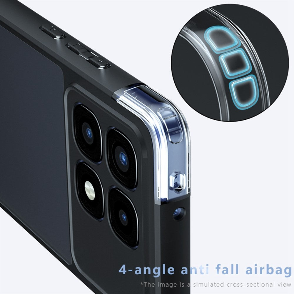 For Xiaomi Redmi K70 Ultra Case Skin-Touch TPU + PC Matte Phone Back Cover, Transparent Black