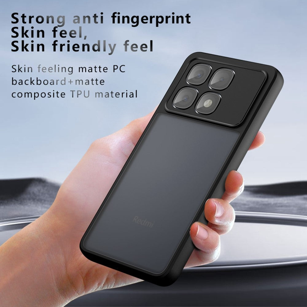 For Xiaomi Redmi K70 Ultra Case Skin-Touch TPU + PC Matte Phone Back Cover, Transparent Black