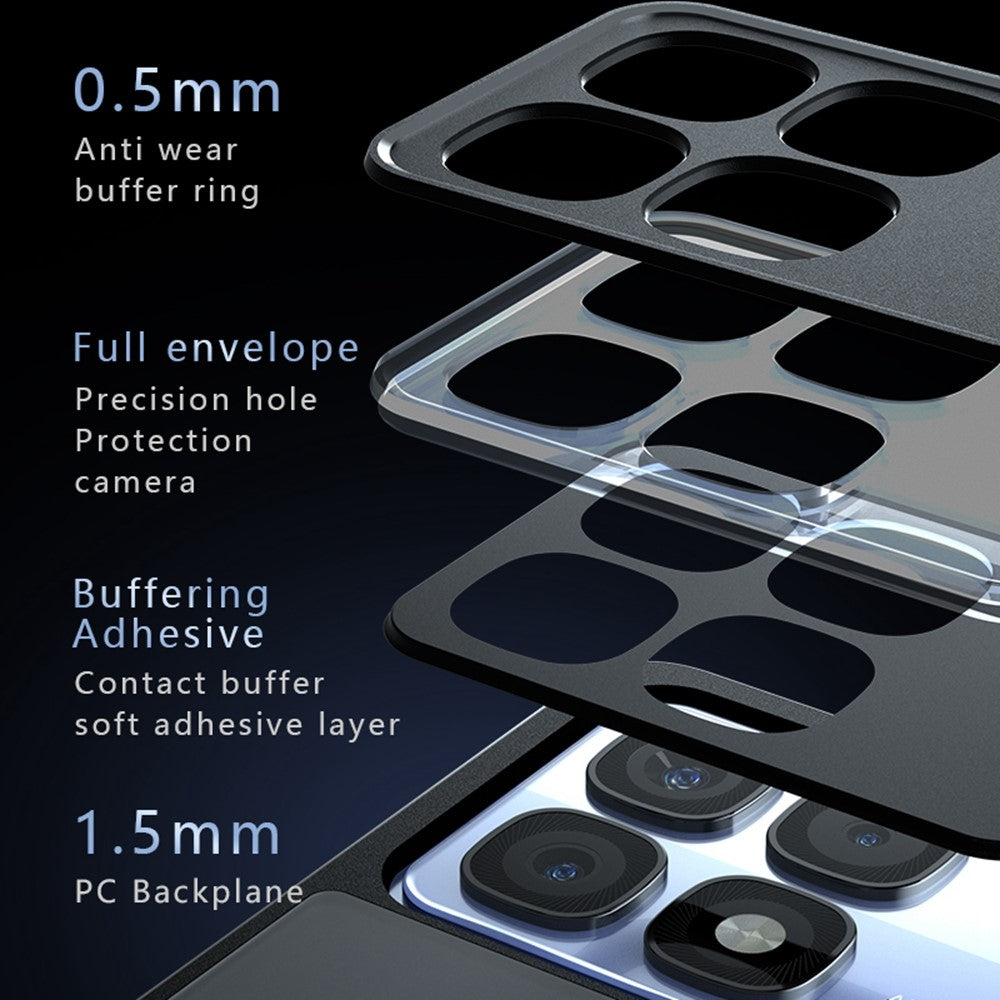For Xiaomi Redmi K70 Ultra Case Skin-Touch TPU + PC Matte Phone Back Cover, Transparent Black