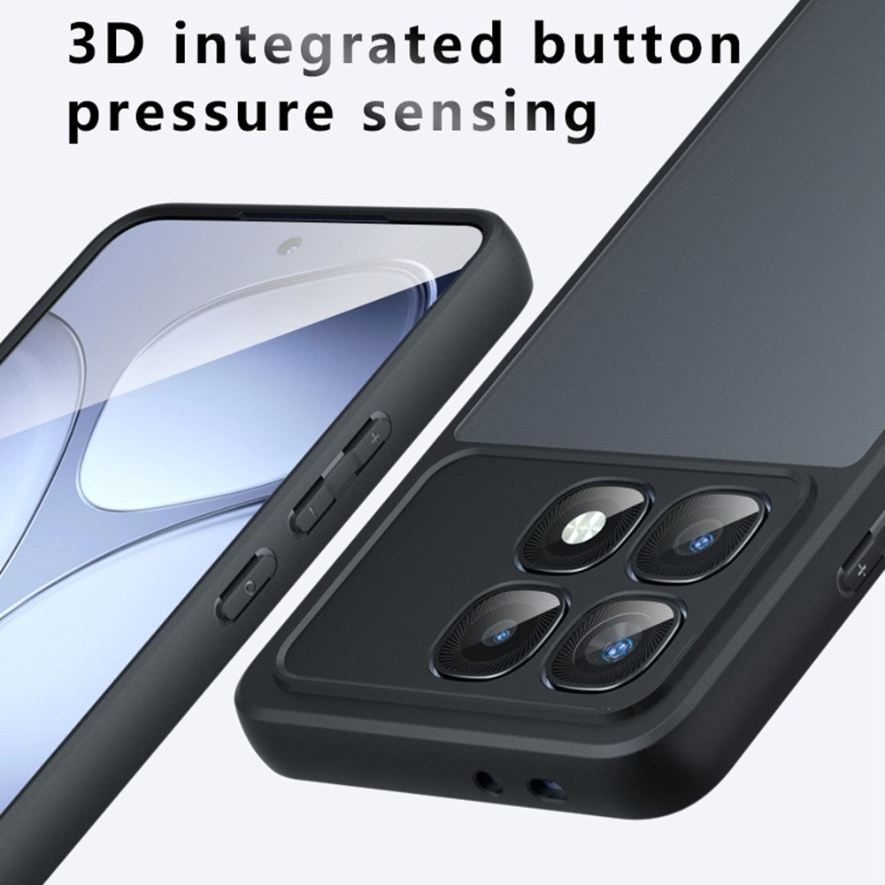 For Xiaomi Redmi K70 Ultra Case Skin-Touch TPU + PC Matte Phone Back Cover, Transparent Black