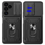 Til Samsung Galaxy S24 FE Etui PC+TPU Kickstand Telefon Bagcover med Kameraskyder