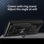 Til Samsung Galaxy S24 FE Etui PC+TPU Kickstand Telefon Bagcover med Kameraskyder