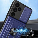 Til Samsung Galaxy S24 FE Etui PC+TPU Kickstand Telefon Bagcover med Kameraskyder