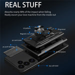 Til Samsung Galaxy S24 FE Etui PC+TPU Kickstand Telefon Bagcover med Kameraskyder