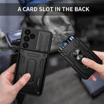 Til Samsung Galaxy S24 FE Etui PC+TPU Kickstand Telefon Bagcover med Kameraskyder