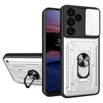 Til Samsung Galaxy S24 FE Etui PC+TPU Kickstand Telefon Bagcover med Kameraskyder