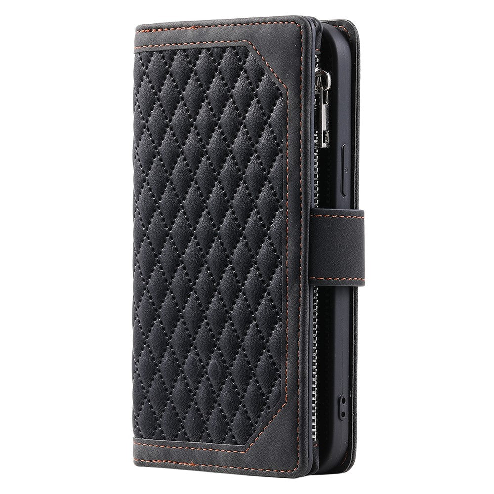 Style 005 For Samsung Galaxy A16 5G / A16 4G Wallet Case Rhombus Stitching Line PU Leather Phone Cover