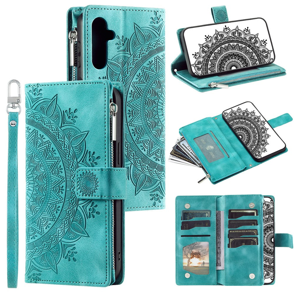 Style 006 For Samsung Galaxy A16 5G / A16 4G Wallet Case PU Leather Phone Cover Mandala Flower Pattern