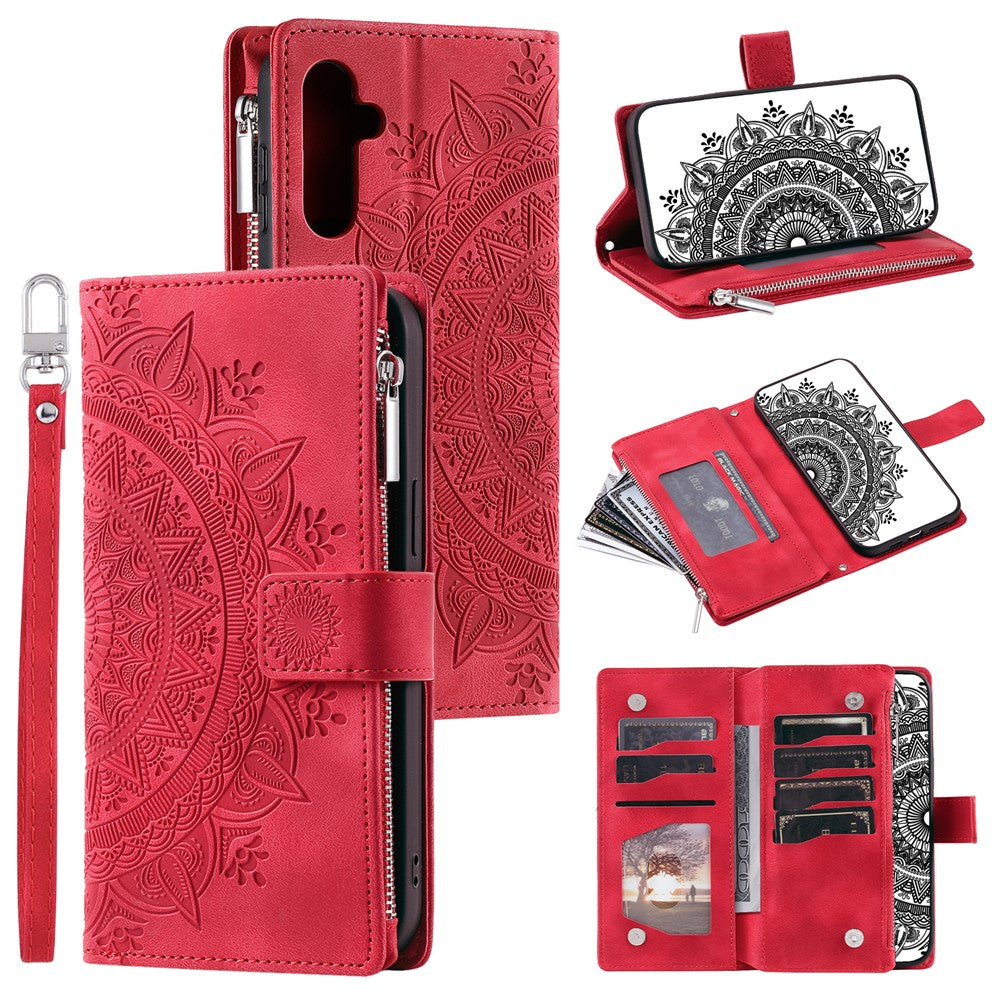 Style 006 For Samsung Galaxy A16 5G / A16 4G Wallet Case PU Leather Phone Cover Mandala Flower Pattern
