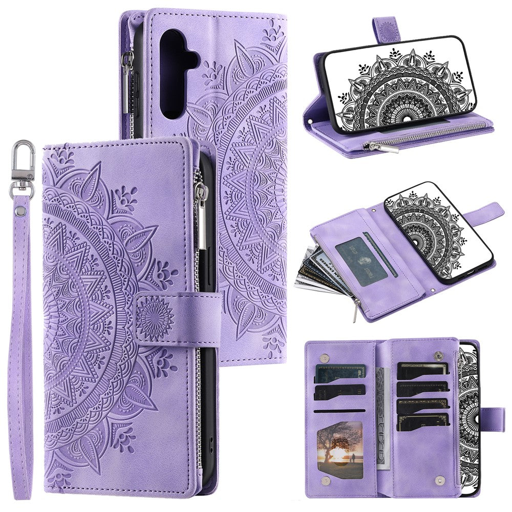 Style 006 For Samsung Galaxy A16 5G / A16 4G Wallet Case PU Leather Phone Cover Mandala Flower Pattern