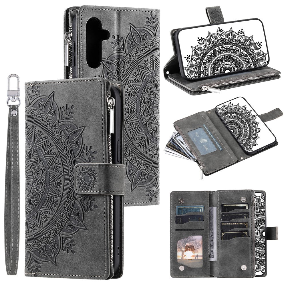Style 006 For Samsung Galaxy A16 5G / A16 4G Wallet Case PU Leather Phone Cover Mandala Flower Pattern