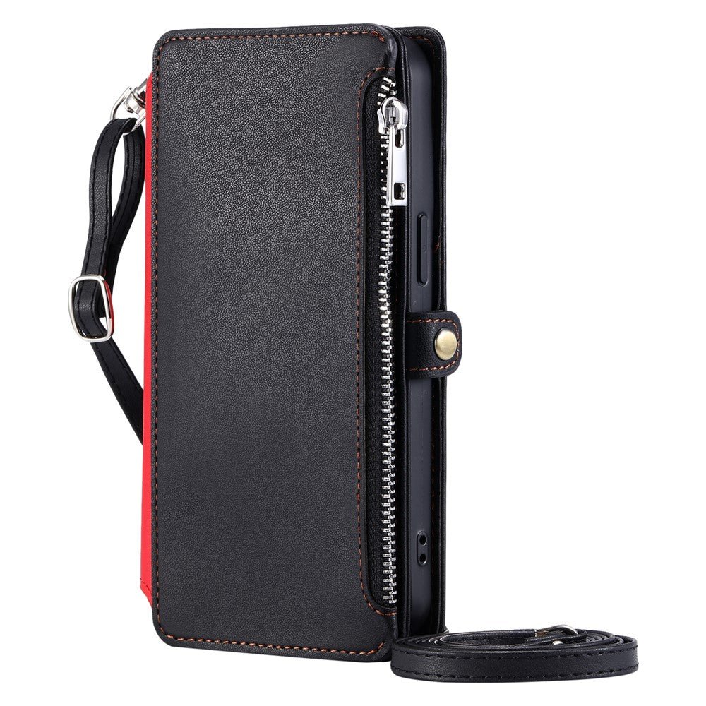 015 Style Til Samsung Galaxy A16 5G / A16 4G Etui TPU+PU Læderpung Telefoncover med Remme