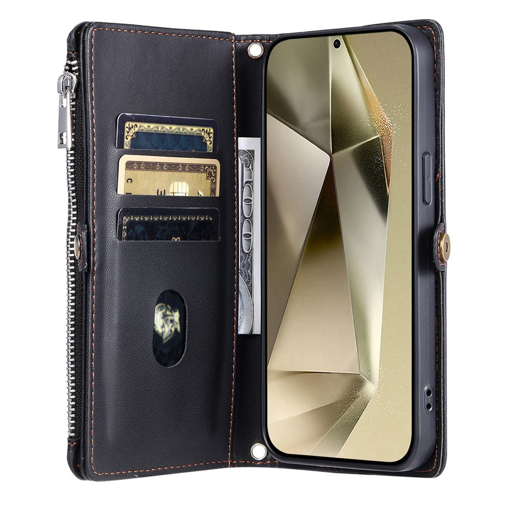 015 Style Til Samsung Galaxy A16 5G / A16 4G Etui TPU+PU Læderpung Telefoncover med Remme