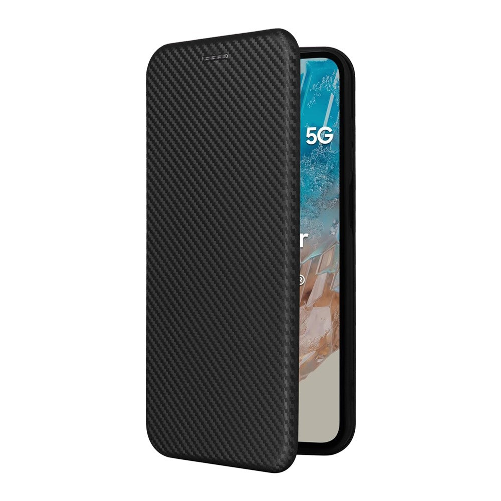 For Samsung Galaxy M35 5G Case Card Holder Carbon Fiber Texture Leather Cell Phone Cover