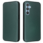 For Samsung Galaxy M35 5G Case Card Holder Carbon Fiber Texture Leather Cell Phone Cover