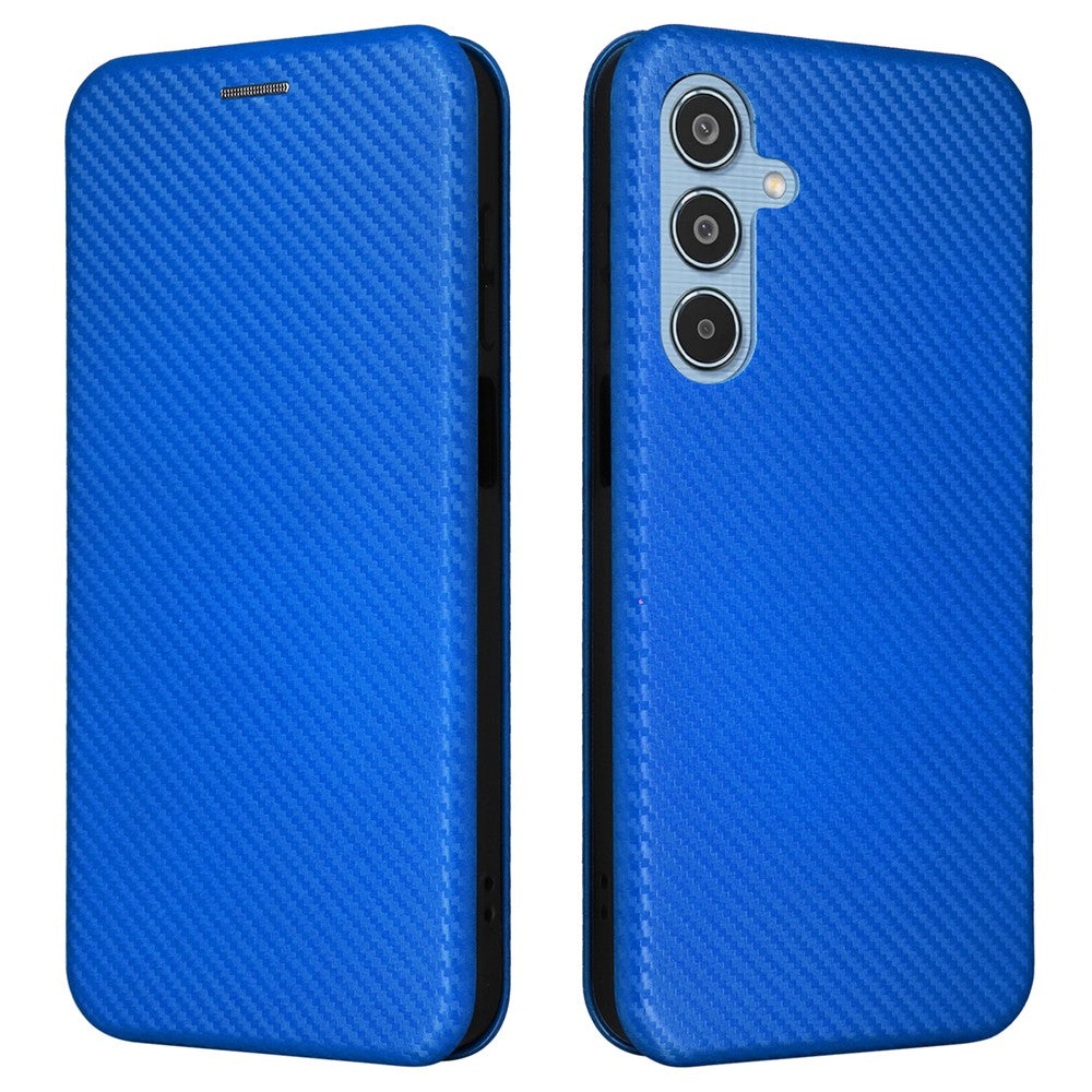 For Samsung Galaxy M35 5G Case Card Holder Carbon Fiber Texture Leather Cell Phone Cover