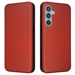 For Samsung Galaxy M35 5G Case Card Holder Carbon Fiber Texture Leather Cell Phone Cover