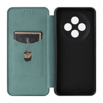 Oppo Reno12 F 5G-cover i kulfibertekstureret læder med mobilkvittering