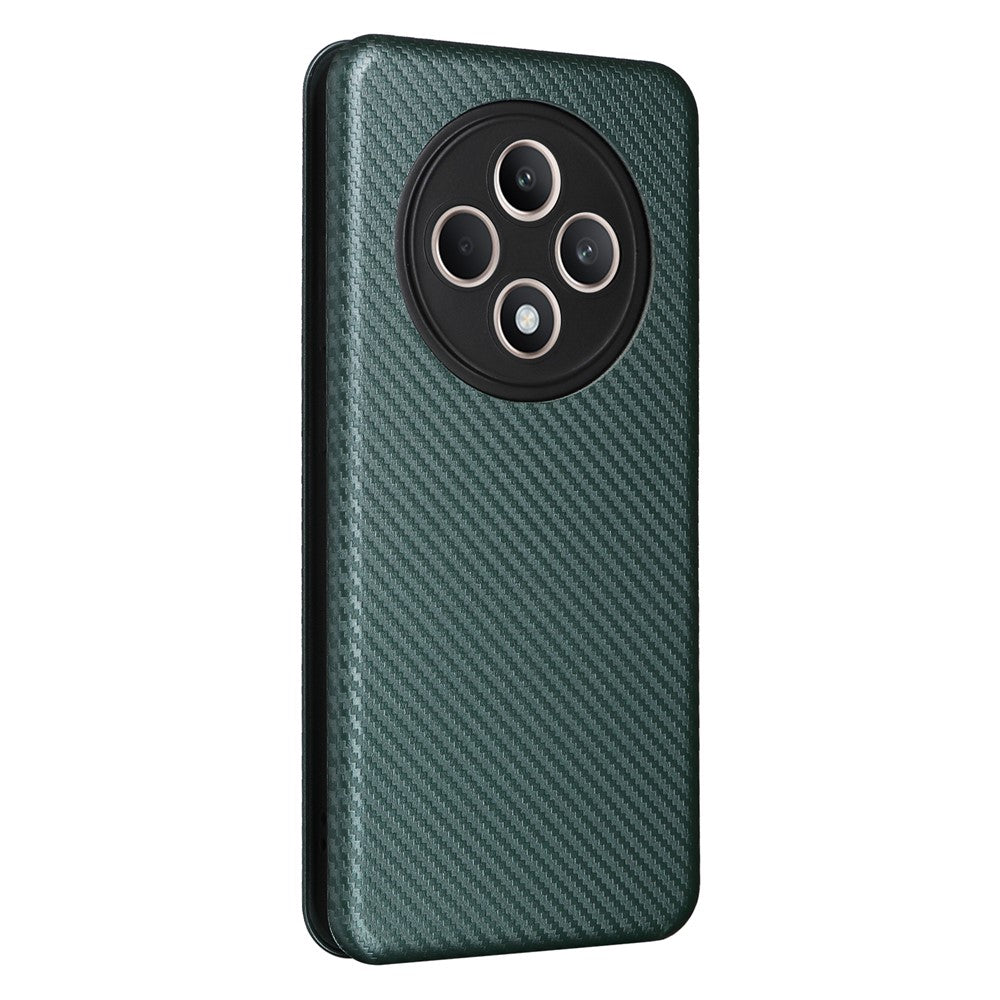 Oppo Reno12 F 5G-cover i kulfibertekstureret læder med mobilkvittering