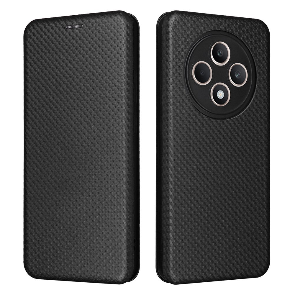 Oppo Reno12 F 5G-cover i kulfibertekstureret læder med mobilkvittering